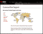 the international phone numbers section of the Adobe Web site
