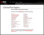 the U.S. and Canada phone numbers section of the Adobe Web site