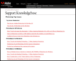 one of the top issues sections of the Adobe Web site
